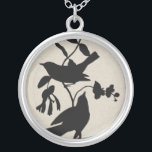 Audubon Silhouette IV Silver Plated Necklace<br><div class="desc">Animals</div>