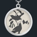 Audubon Silhouette IV Silver Plated Necklace<br><div class="desc">Animals</div>