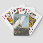 Audubon Snowy Egret Bird Illustration Wildlife Art Poker Cards
