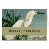 Audubon Snowy Heron White Egret Bird Birding (Front Horizontal)