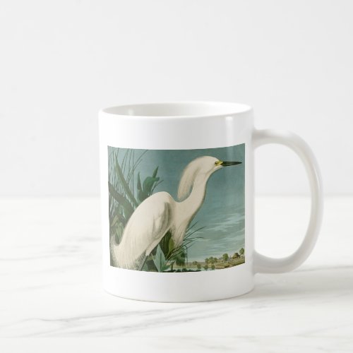 Audubon Snowy Heron White Egret Bird Birding Coffee Mug
