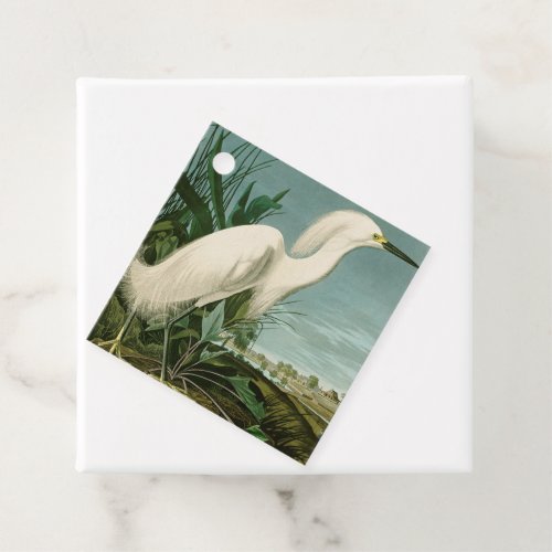 Audubon Snowy Heron White Egret Bird Birding Favor Tags