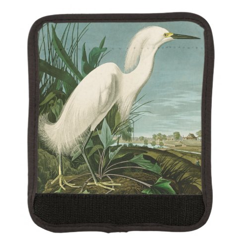 Audubon Snowy Heron White Egret Bird Birding Luggage Handle Wrap