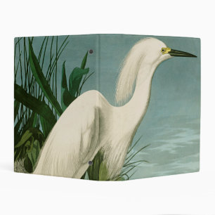 Audubon Snowy Heron White Egret Bird Birding Mini Binder