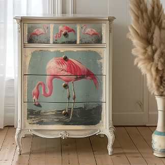Audubon Style American Flamingo Decoupage Tissue Paper