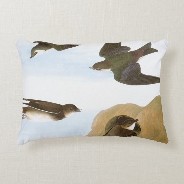 Audubon: Swallows Accent Pillow (Front)