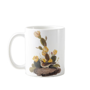 Audubon Vesper Sparrow and Prickly Pear Cactus Coffee Mug