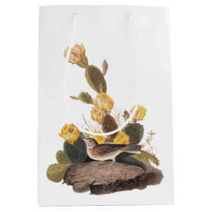 Audubon Vesper Sparrow and Prickly Pear Cactus Medium Gift Bag