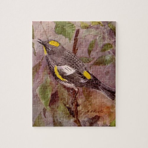 Audubon Warbler Painting by Louis Agassiz Fuertes Jigsaw Puzzle