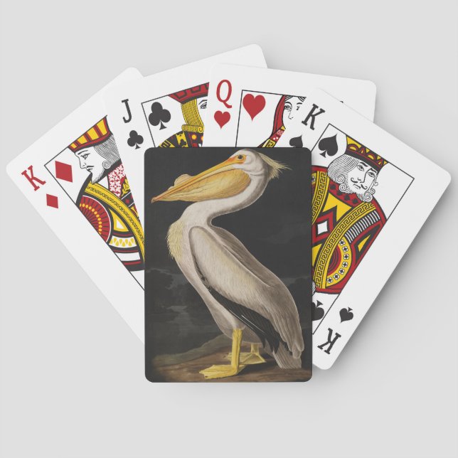 Audubon White Pelican Bird America Poker Cards (Back)