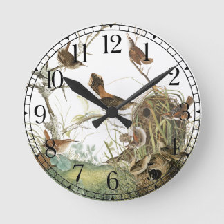Audubon Wren Birds Animals Wildlife Wall Clock