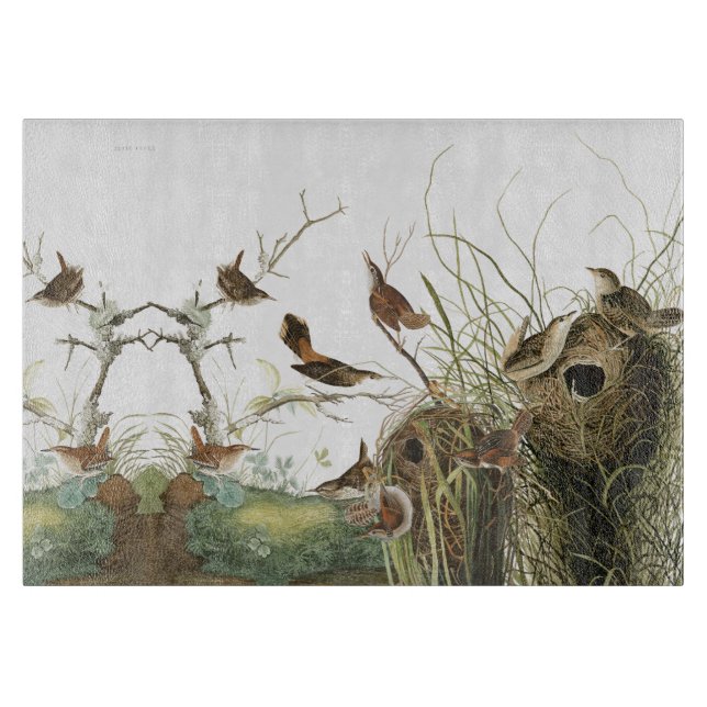 Audubon Wren Birds Nests Wildlife Cutting Board (Front)