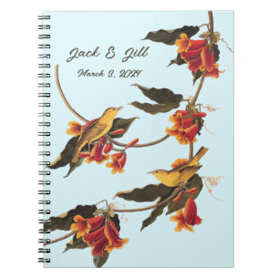 Audubon Yellow Warblers on Crossvine Plate 65 Notebook