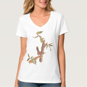 Audubon's Bewick's Long Tailed Wren Song Bird T-Shirt