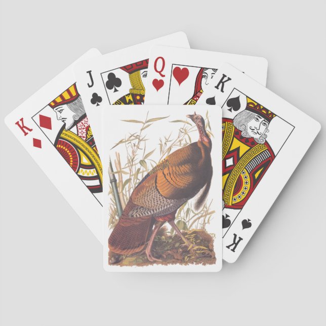 Audubon's Birds of America Wild Turkey Autumn Bird Poker Cards (Back)