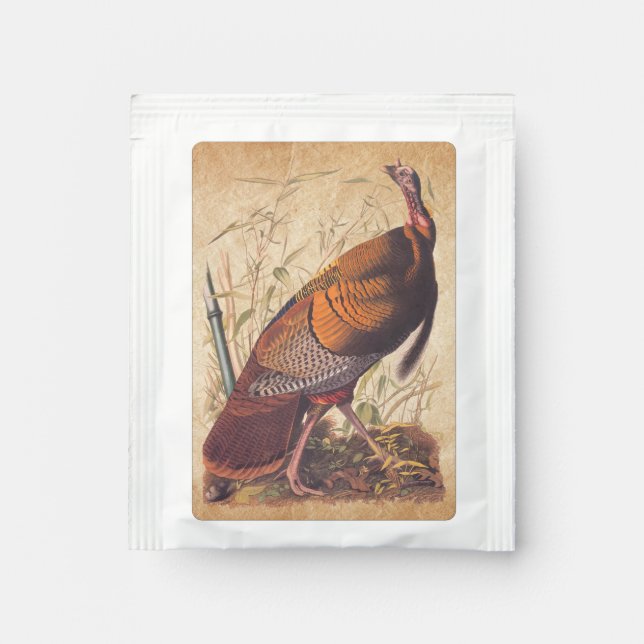 Audubon's Birds of America Wild Turkey Autumn Bird Tea Bag Drink Mix (Front)