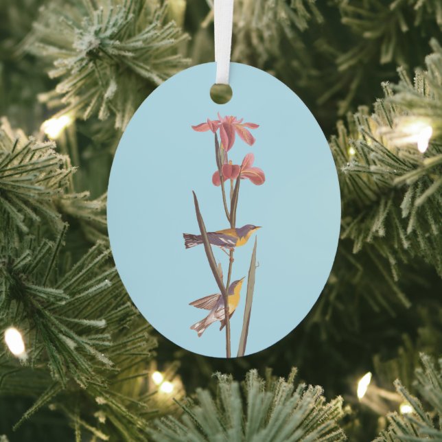 Audubon's Blue Yellowback Warbler Song Birds Metal Ornament (Insitu)