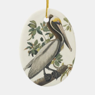 Audubon's Brown Pelican Ceramic Ornament