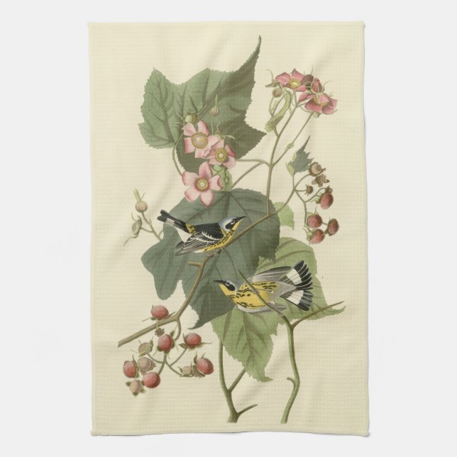 Audubon's Magnolia Warbler Kitchen Towel (Vertical)