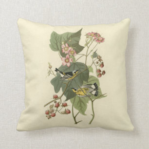 Audubon's Magnolia Warbler Throw Pillow