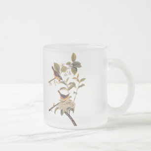 Audubon's Maryland Yellowthroat Birds with Flowers Frosted Glass Coffee Mug