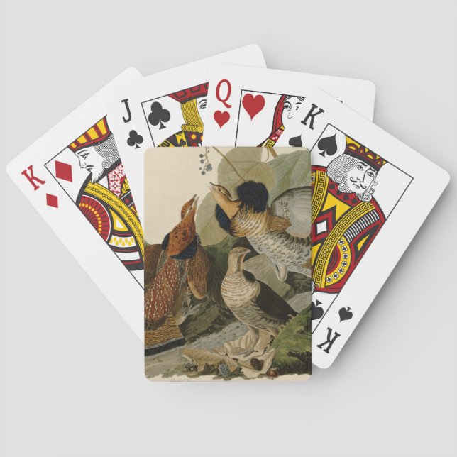 Audubon's Painting of a trio of Ruffed Grouse Poker Cards (Back)