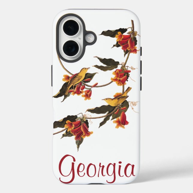 Audubon's Rathbone's Warbler Birds on Crossvine Case-Mate iPhone Case (Back)