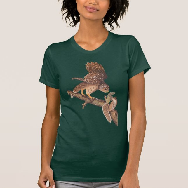Audubon's Strange Friends Barred Owl and Squirrel T-Shirt (Front)