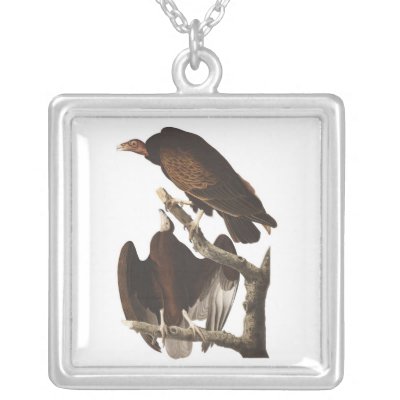 Audubon's Turkey Vulture Silver Plated Necklace
