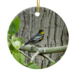Audubon's Warbler Nature Photography Ceramic Ornament
