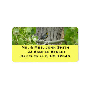 Audubon's Warbler Nature Photography Label