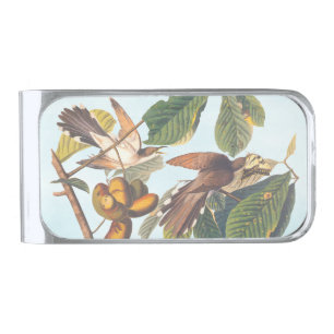 Audubon's Yellow-Billed Cuckoo Birds in Fruit Tree Silver Finish Money Clip