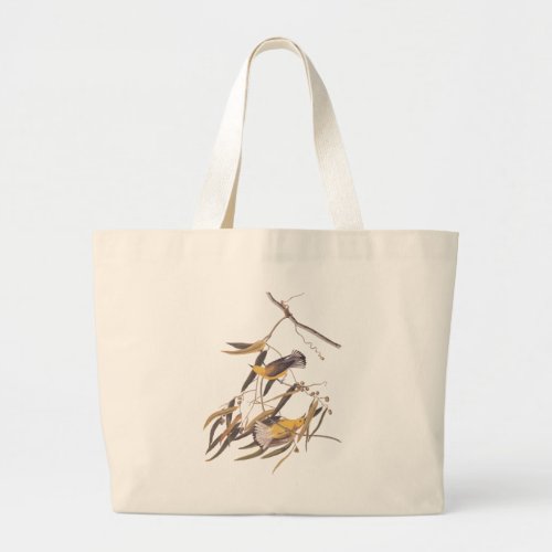 Audubons Yellow Prothonotary Warbler Bird Pair Large Tote Bag