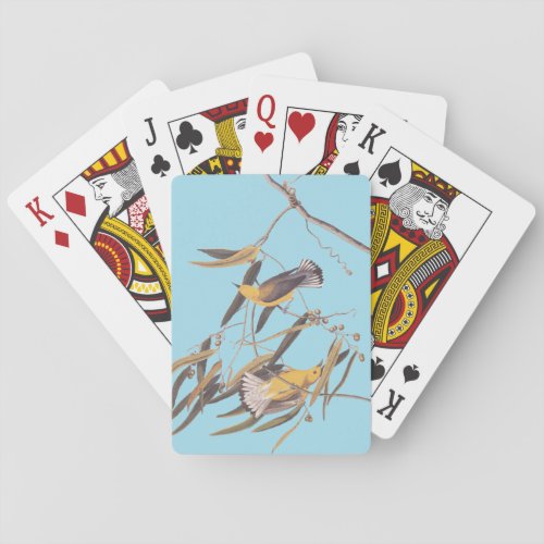 Audubons Yellow Prothonotary Warbler Bird Pair Poker Cards