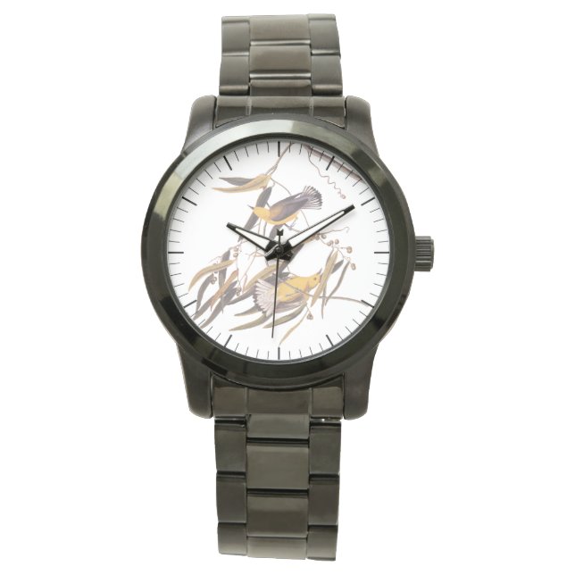 Audubon's Yellow Prothonotary Warbler Bird Pair Watch (Front)