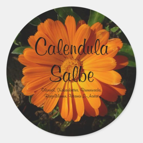 Aufkleber Calendula   Ringelblumen Salbe Classic Round Sticker