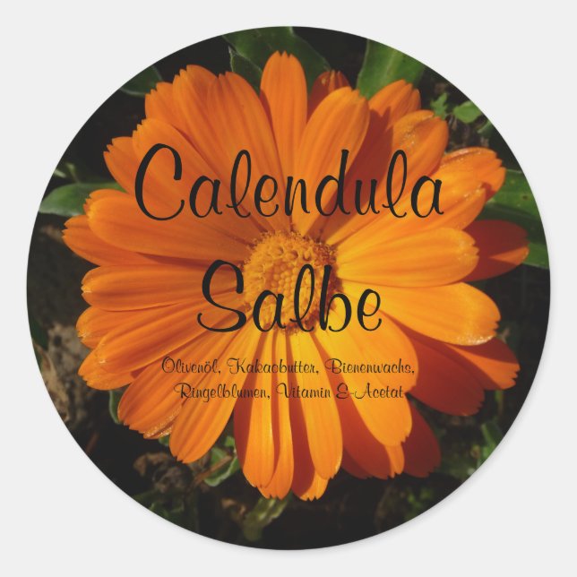 Aufkleber, Calendula  / Ringelblumen Salbe Classic Round Sticker (Front)
