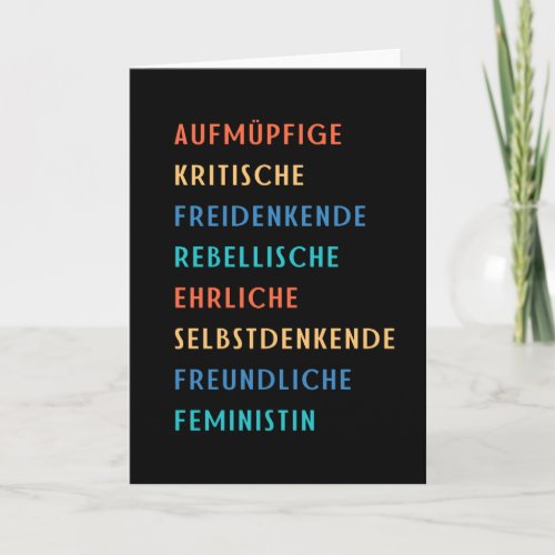 Aufmpfige Feministin Card