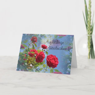 Aufrichtige Anteilnahme - mit rote Rosen Card