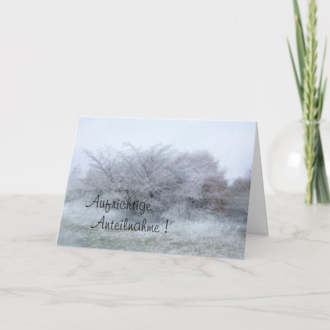 Aufrichtige Anteilnahme mit Winterbild Card (Front)