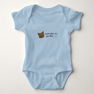 aug28 my brother is a yorkie and more dog breeds! baby bodysuit