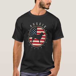 Auggie Usa Flag 4th July Dog Mom T-Shirt