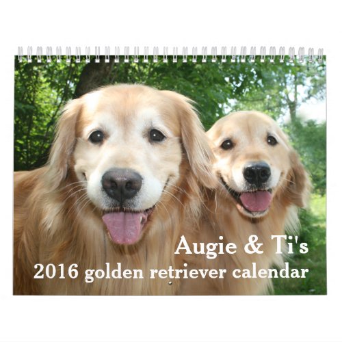 Augie and Tis 2016 Golden Retriever Dog Calendar