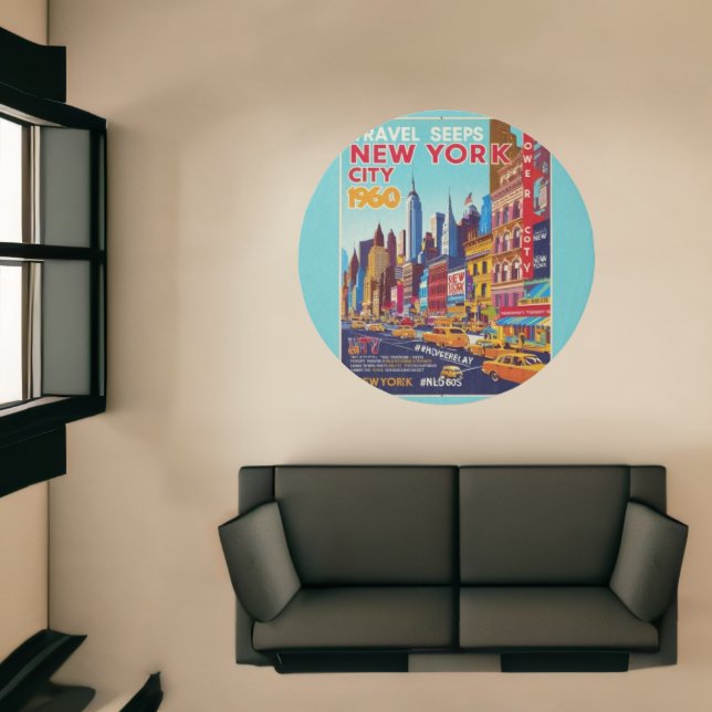 Augmented Reality NYC Poster | Retro Design Rug (Insitu (Indoor 1))