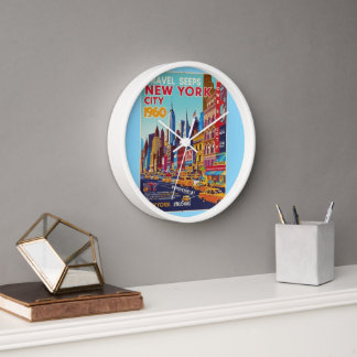 Augmented Reality NYC Poster | Warm Colors Clock