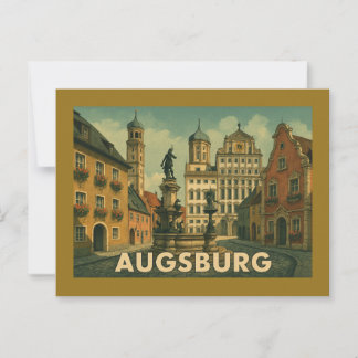 Augsburg Germany City Art Postcard