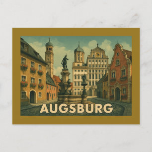Augsburg Germany City Art Postcard