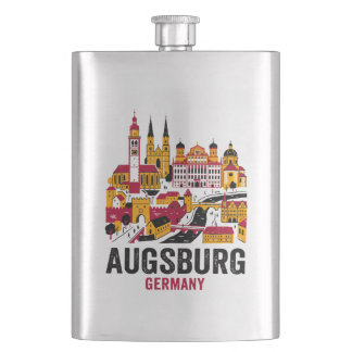 Augsburg Germany Skyline Travel Novelty For Flask