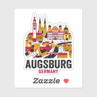 Augsburg Germany Skyline Travel Novelty For Sticker