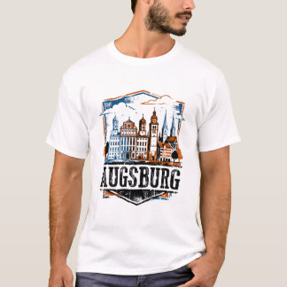Augsburg Germany Skyline Travel Novelty For T-Shirt